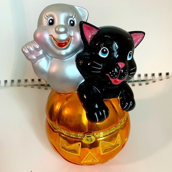 Vintage 2004 Christopher Radko Halloween Boo Buddies Large Trinket Box - Picture 1 of 13